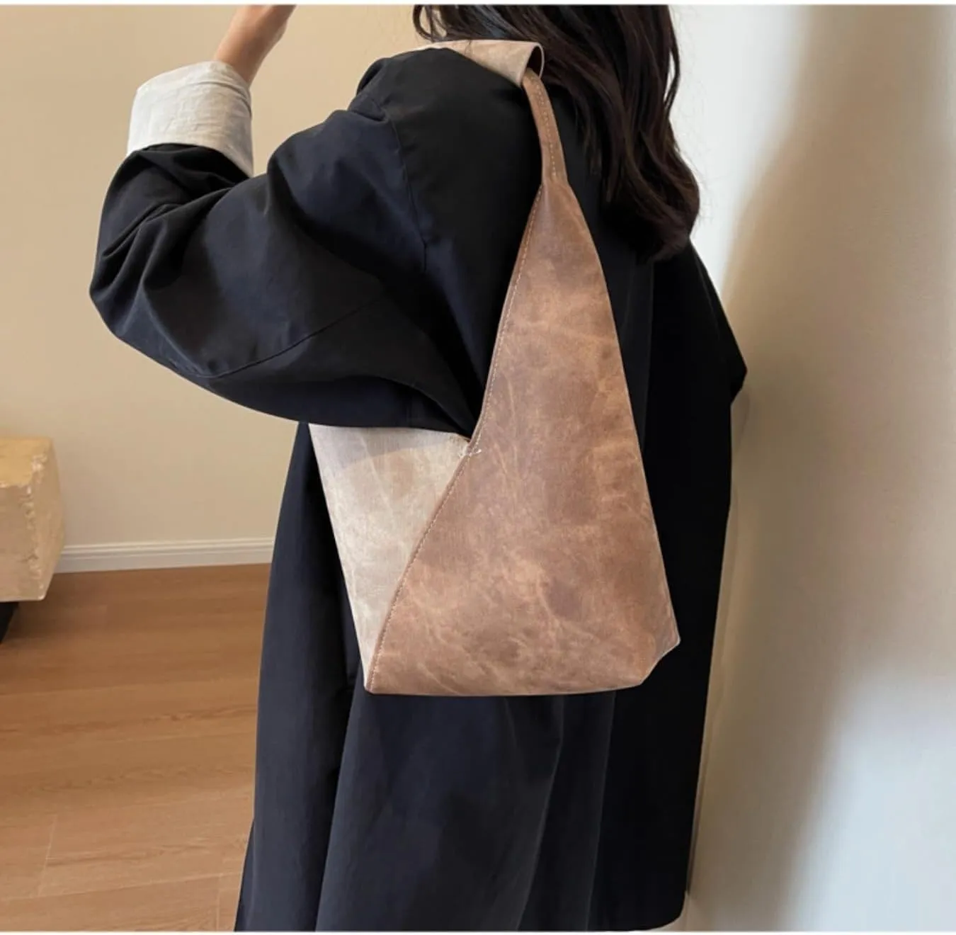 2pcs Set Women's Casual Lazy Style Tote Bag Top Handle Handbag Bucket Shoulder Bag for Women Hobo Purse Totes