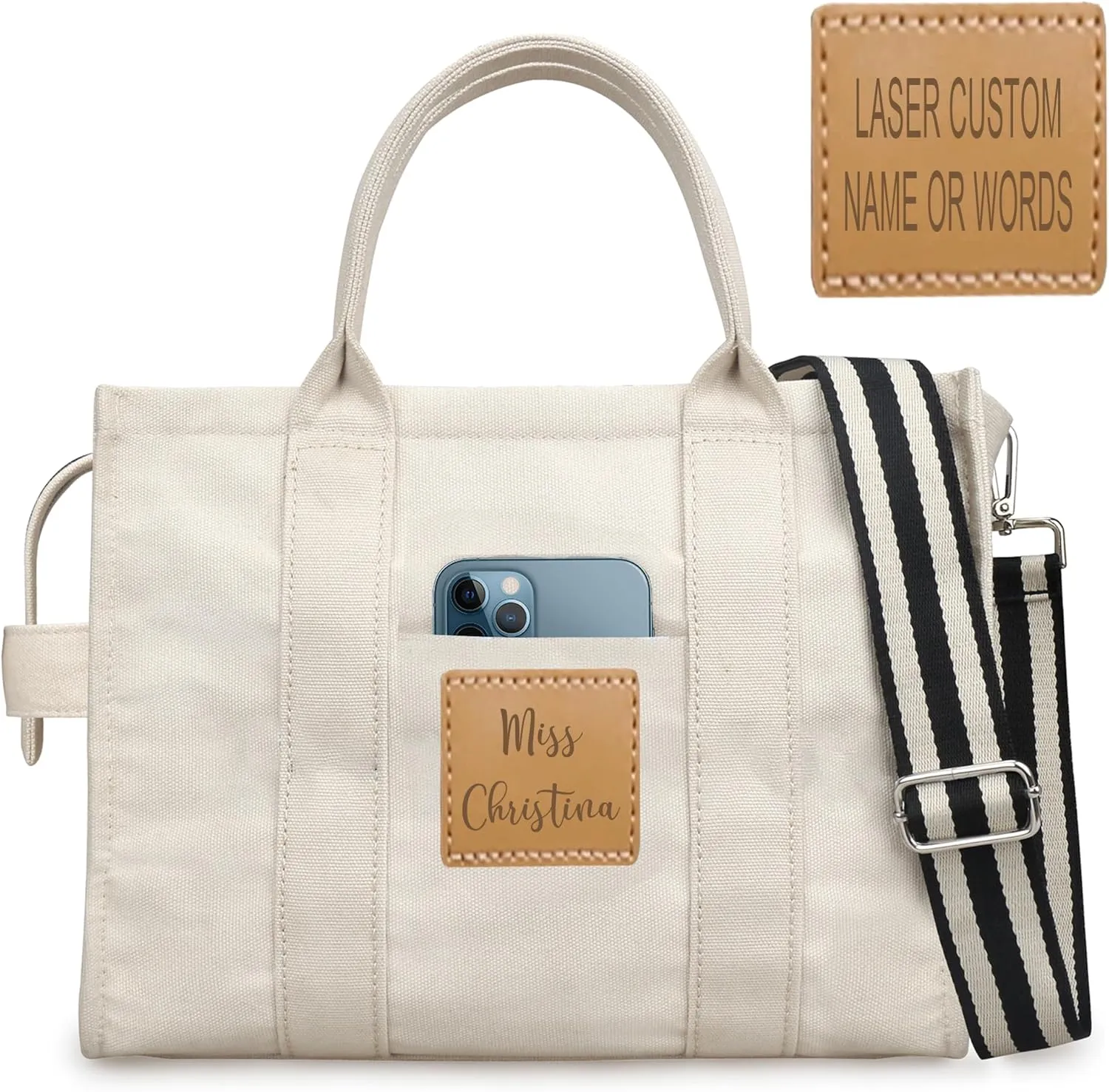 ABAMERICA The Tote Bag for Women Large Work Tote Bags Embroidery With 8/13 Pockets Zipper for Travel School Design from USA