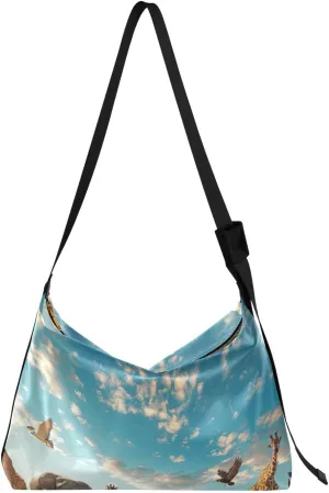 African Animals Crossbody Bag Hobo Handbag Purse Fashion PU Leather Shoulder Bags for Women