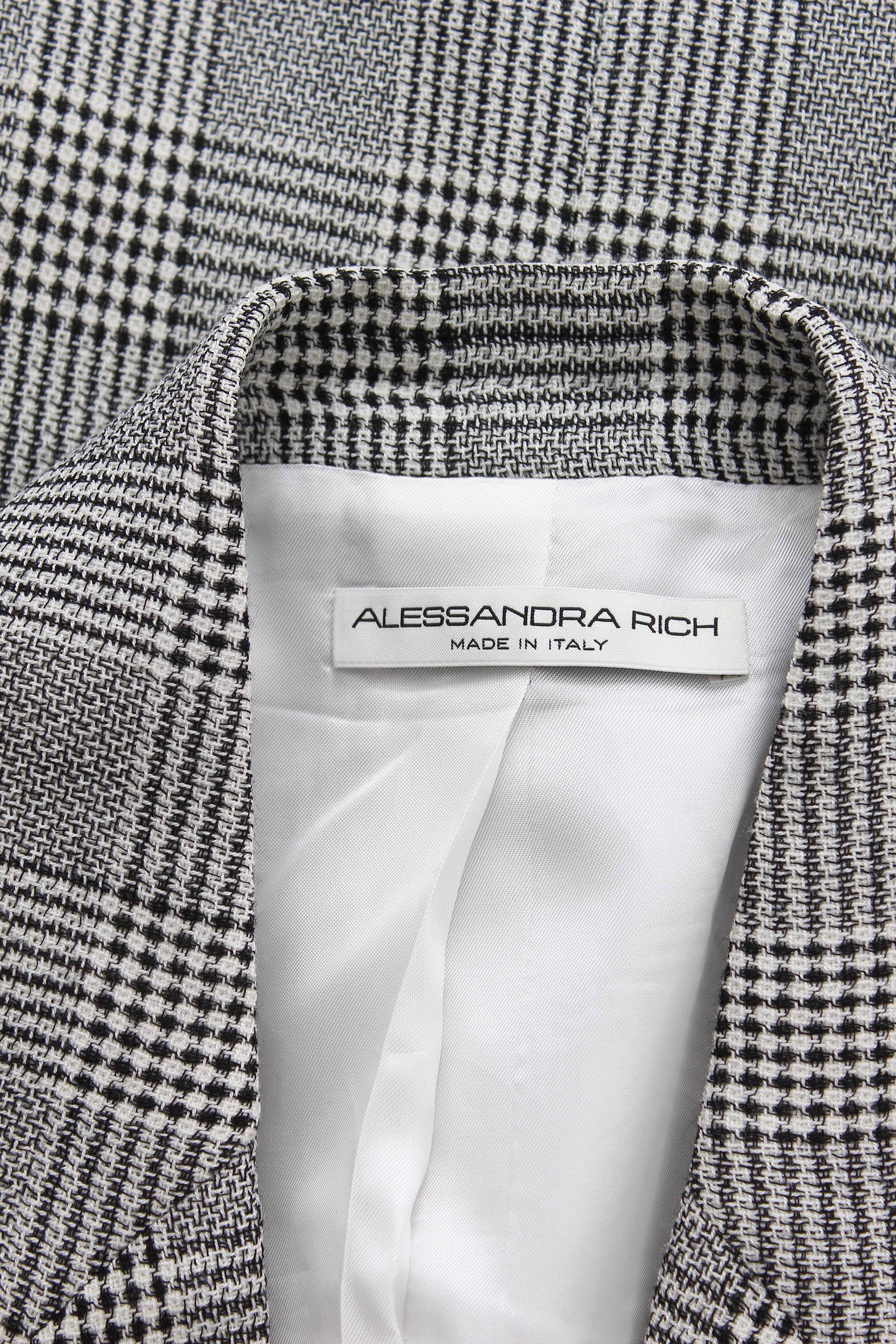 Alessandra Rich Prince of Wales Checked Wool Blazer