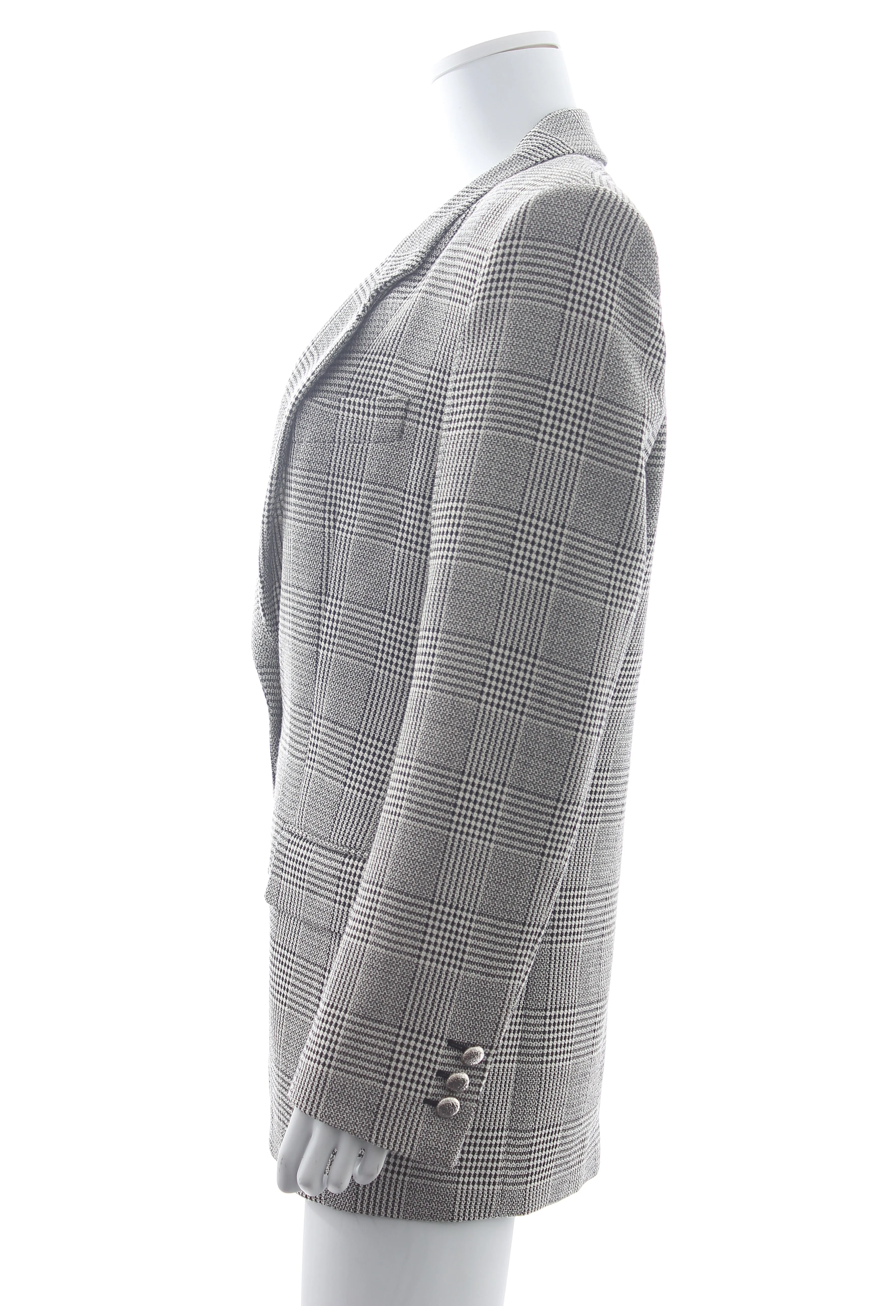 Alessandra Rich Prince of Wales Checked Wool Blazer