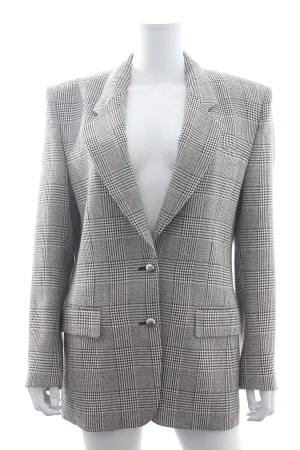 Alessandra Rich Prince of Wales Checked Wool Blazer