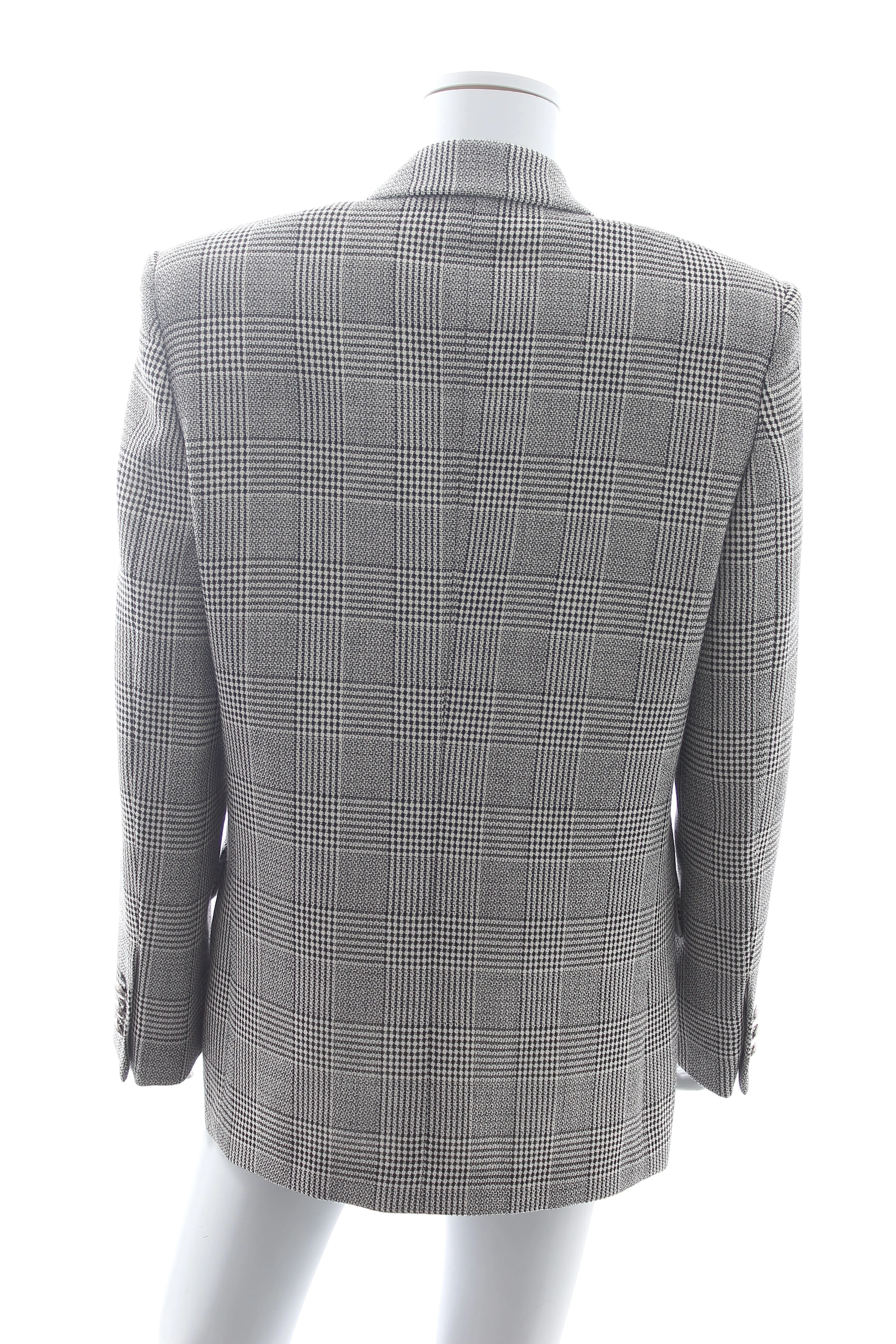 Alessandra Rich Prince of Wales Checked Wool Blazer
