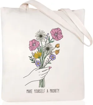 Andeiltech Canvas Tote Bag for Women Aesthetic Cute Cat Shopping Grocery Reusable Bags with Inner Zipper Women Gift