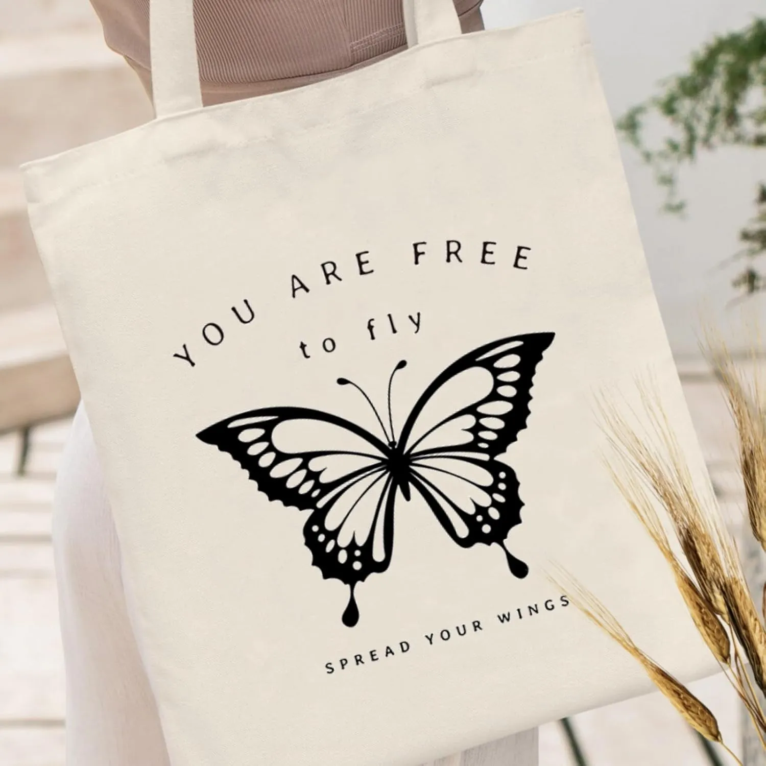 Andeiltech Canvas Tote Bag for Women Aesthetic Cute Cat Shopping Grocery Reusable Bags with Inner Zipper Women Gift