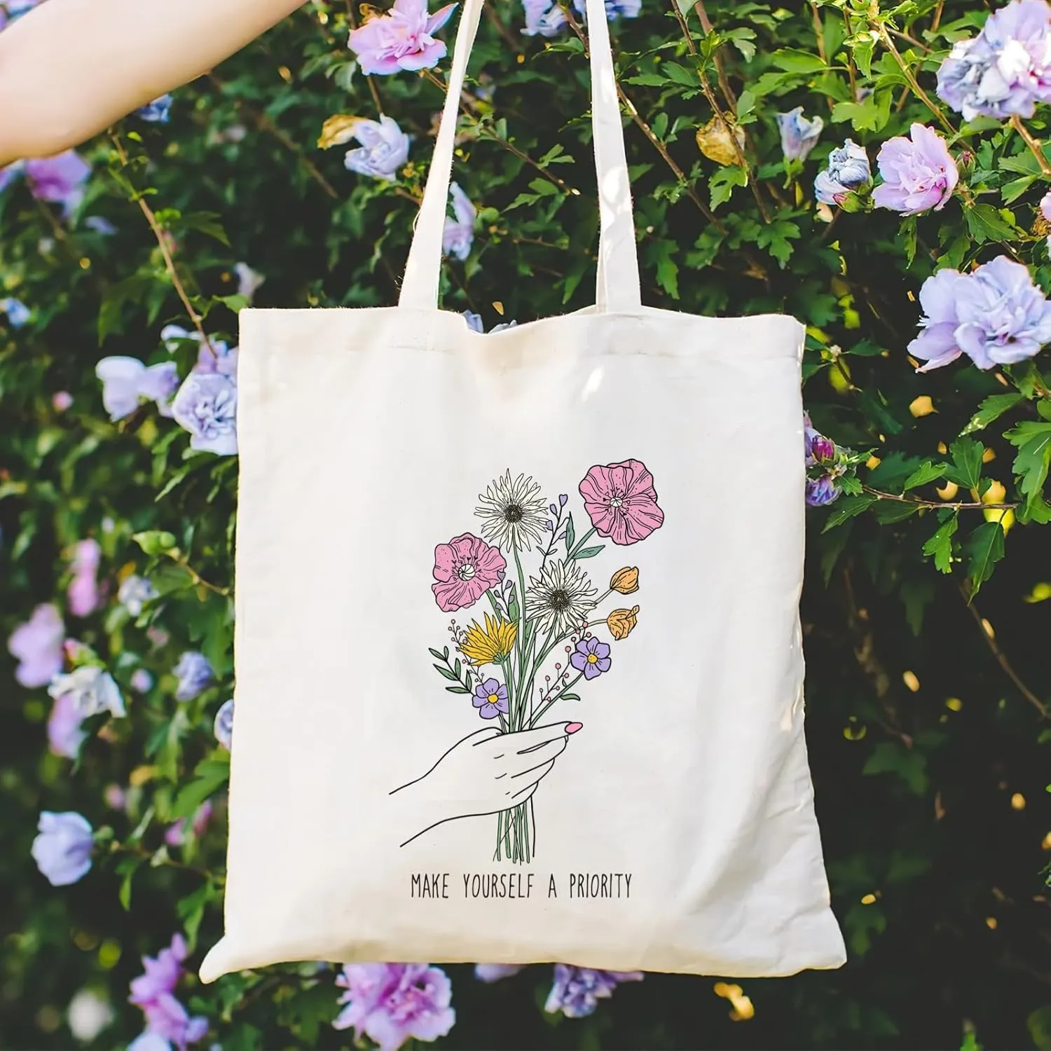 Andeiltech Canvas Tote Bag for Women Aesthetic Cute Cat Shopping Grocery Reusable Bags with Inner Zipper Women Gift