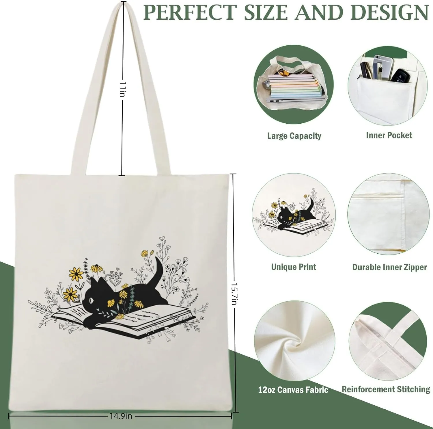 Andeiltech Canvas Tote Bag for Women, Aesthetic Travel Tote Bag Shoulder Reusable Grocery Bags Mom Birthday Gift