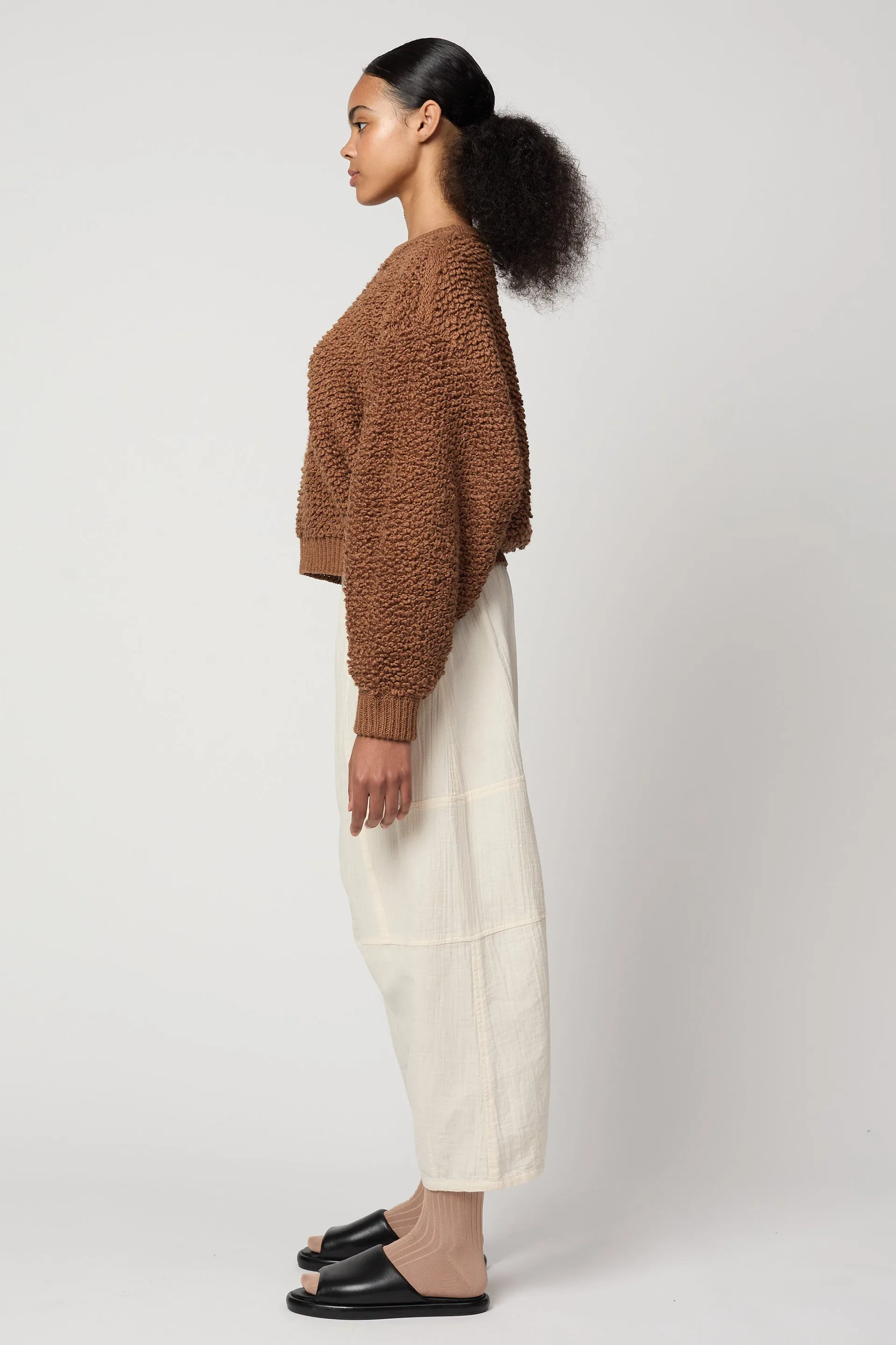 BALLOON SLEEVE SWEATER IN CHUNKY LOOP KNIT