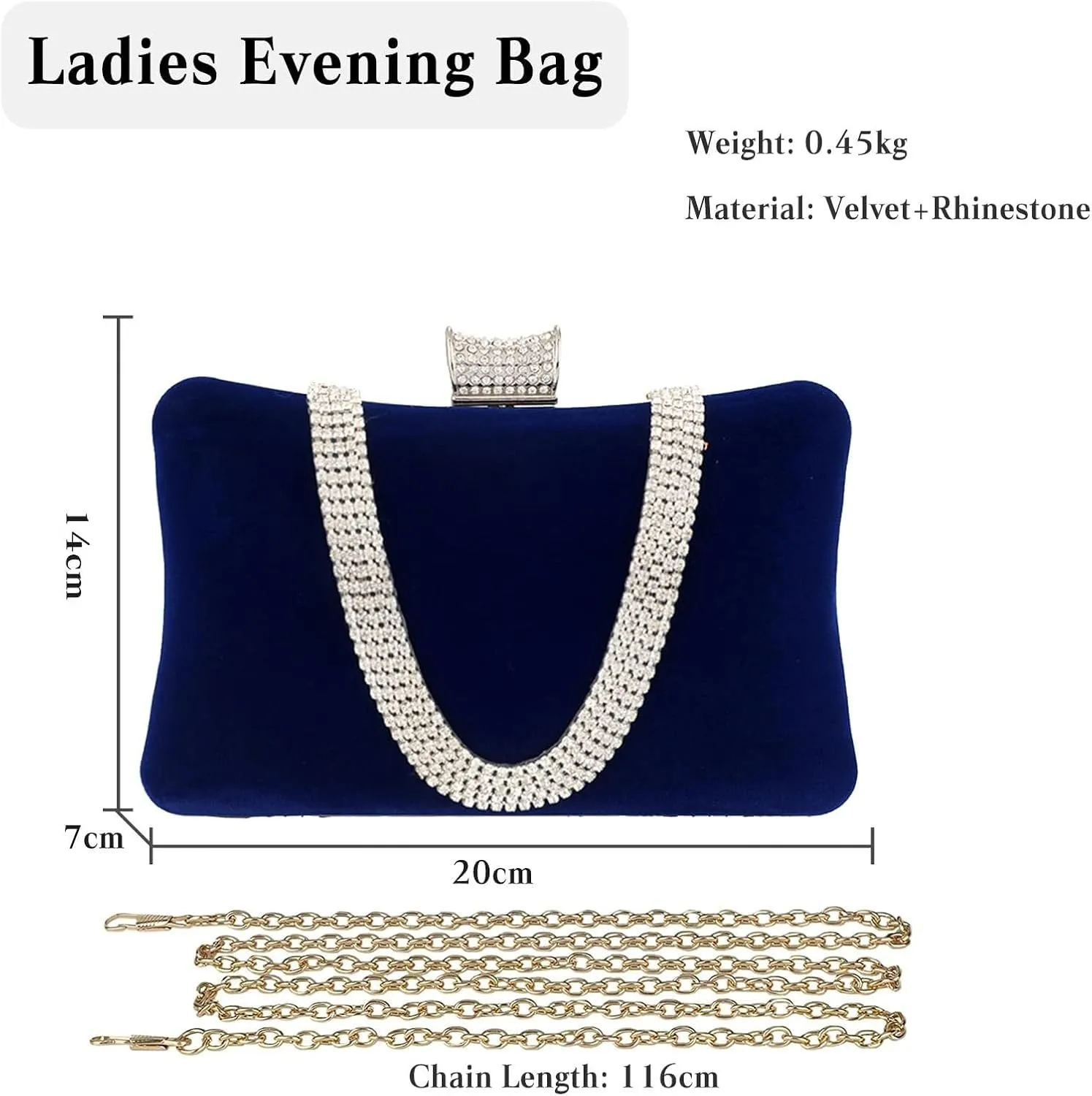 Bridal Wedding Purse Glitter Shoulder Elegant Crossbody Velvet Evening for Women Rhinestone Clutch Sparkly Handbag
