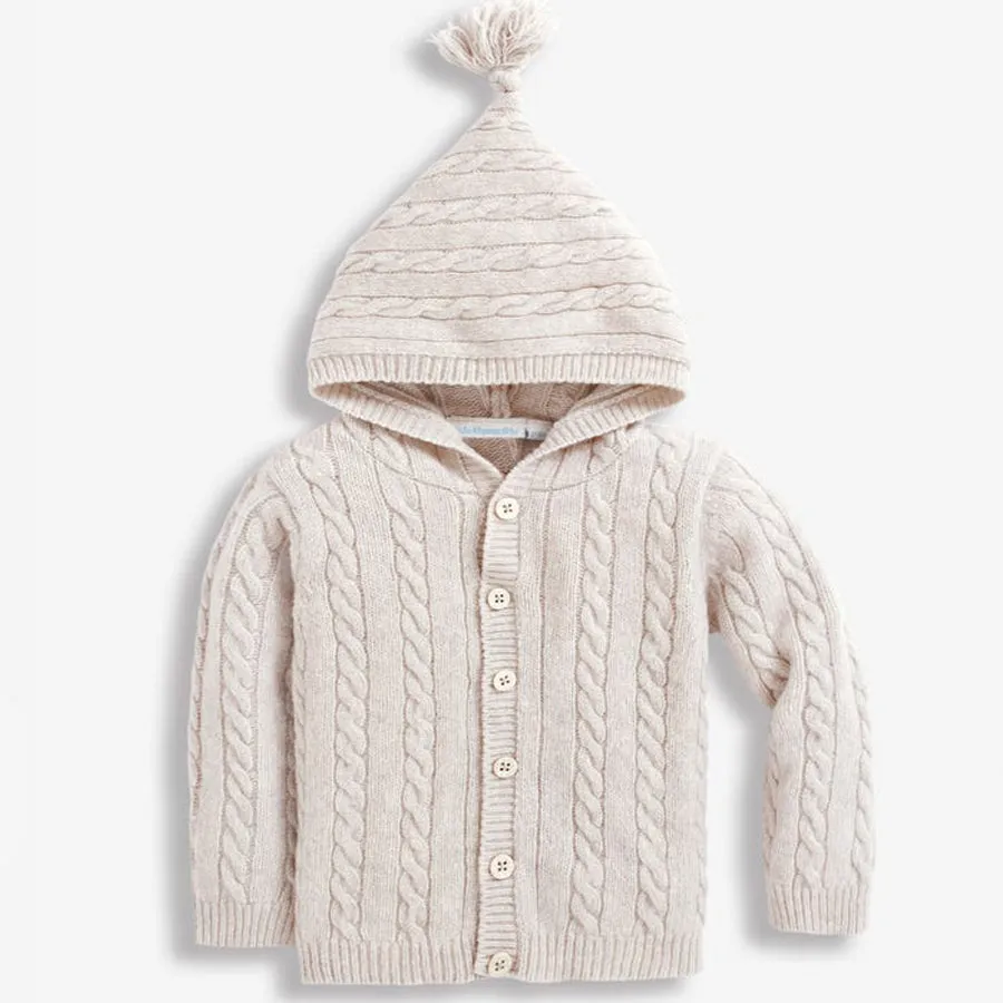 Cable Hooded Knit Cardigan