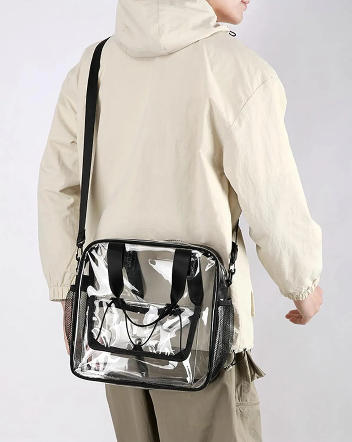 Clear PVC Travel Tote Bag Stadium Events Large Transparent Beach Concert Bag Sports Festival Work