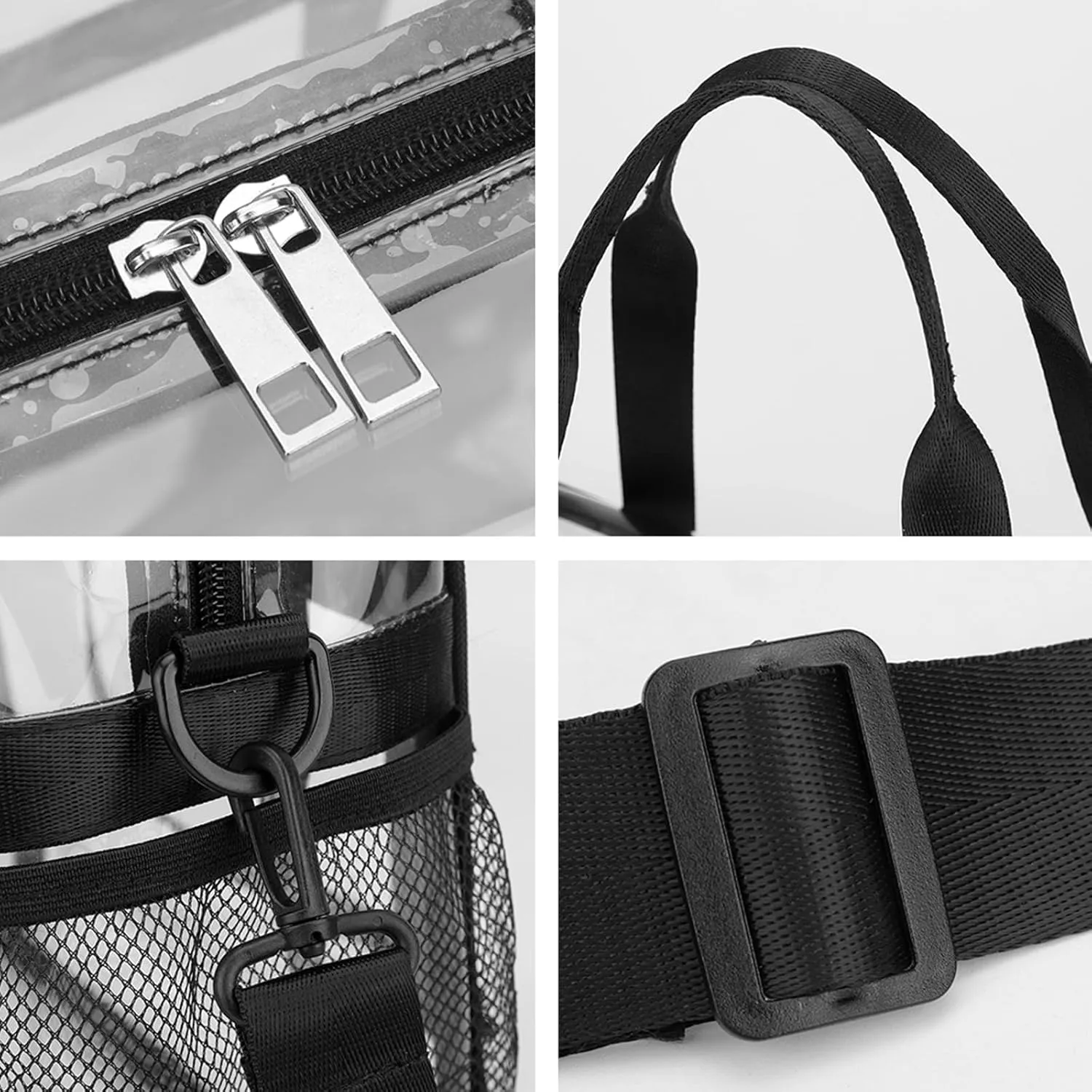 Clear PVC Travel Tote Bag Stadium Events Large Transparent Beach Concert Bag Sports Festival Work