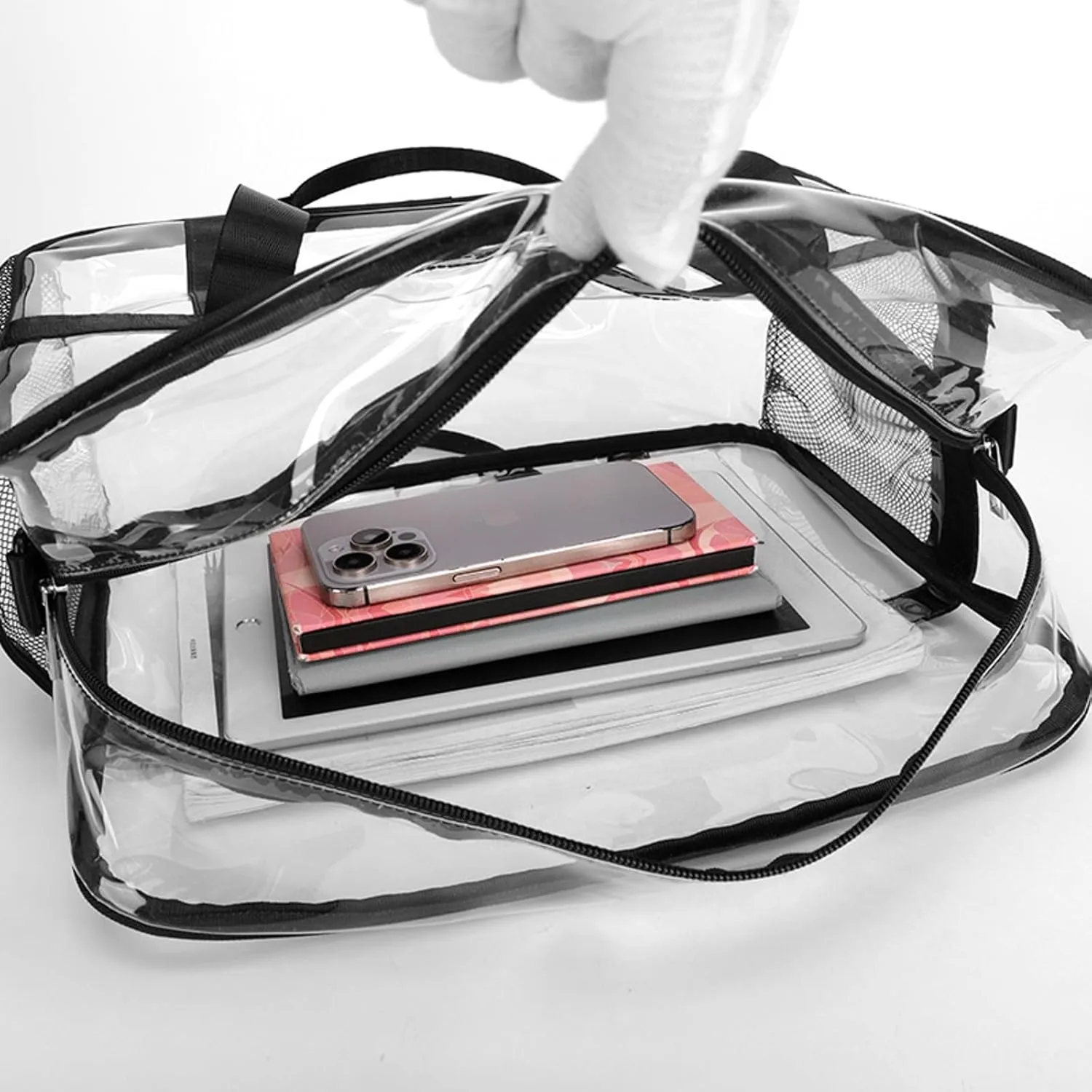 Clear PVC Travel Tote Bag Stadium Events Large Transparent Beach Concert Bag Sports Festival Work