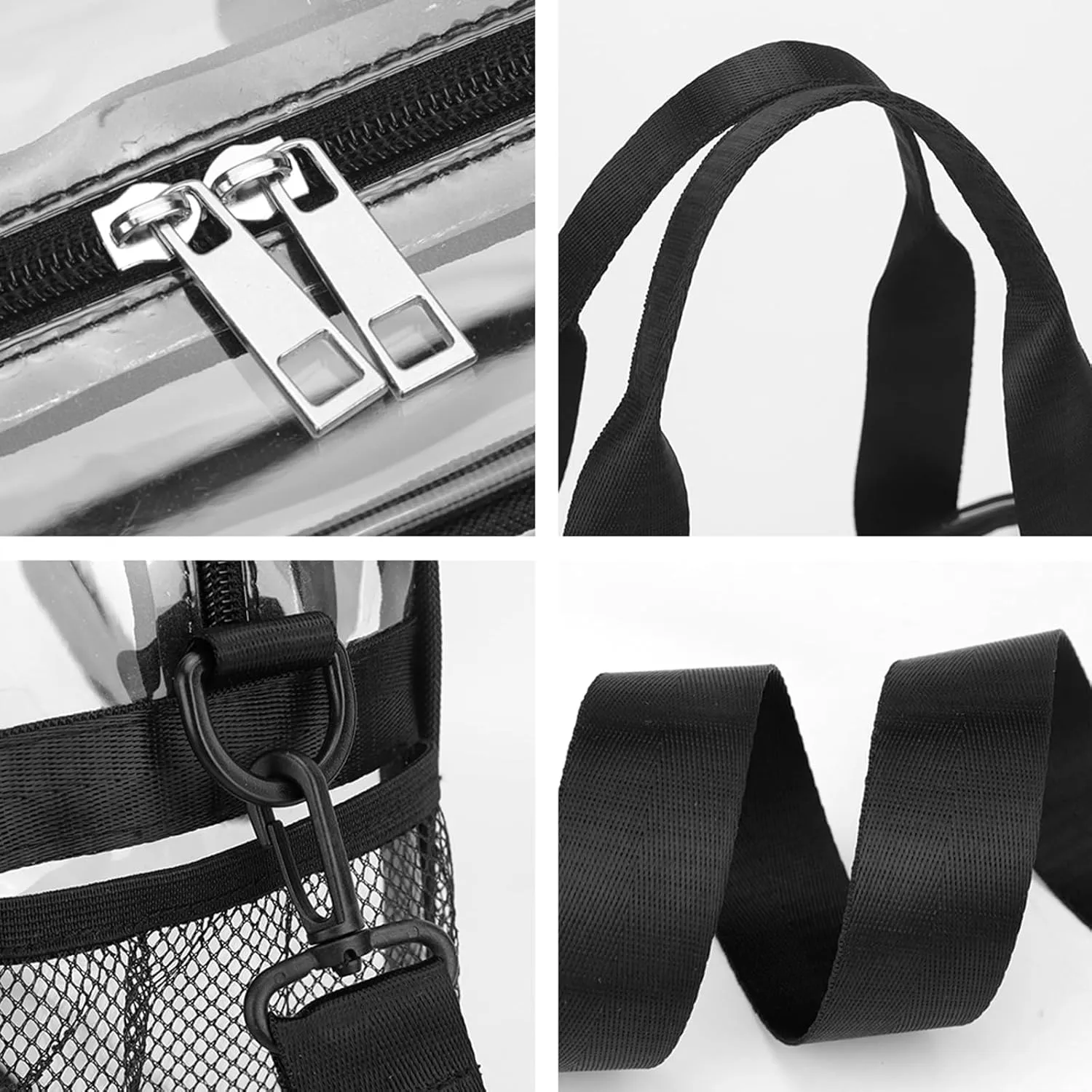Clear PVC Travel Tote Bag Stadium Events Large Transparent Beach Concert Bag Sports Festival Work