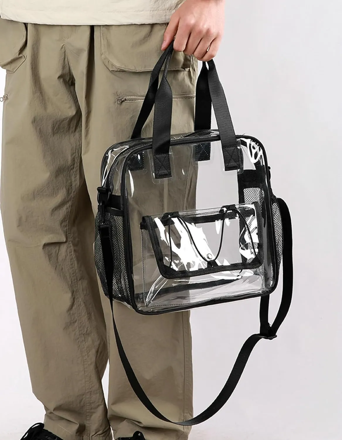 Clear PVC Travel Tote Bag Stadium Events Large Transparent Beach Concert Bag Sports Festival Work
