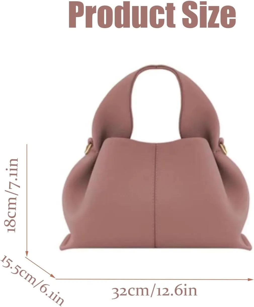 Cloud Silhouette Leather HandbagDesigner Leather Shoulder Bags, Retro Crossbody bag Purse Casual Dumpling Hobo Bag