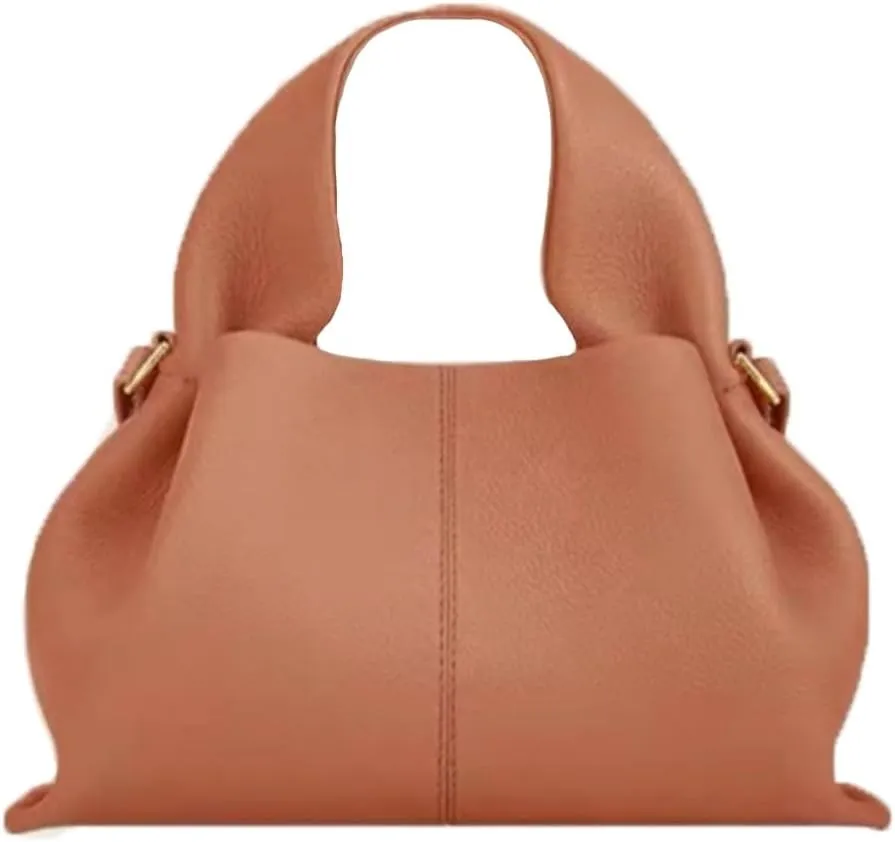 Cloud Silhouette Leather HandbagDesigner Leather Shoulder Bags, Retro Crossbody bag Purse Casual Dumpling Hobo Bag