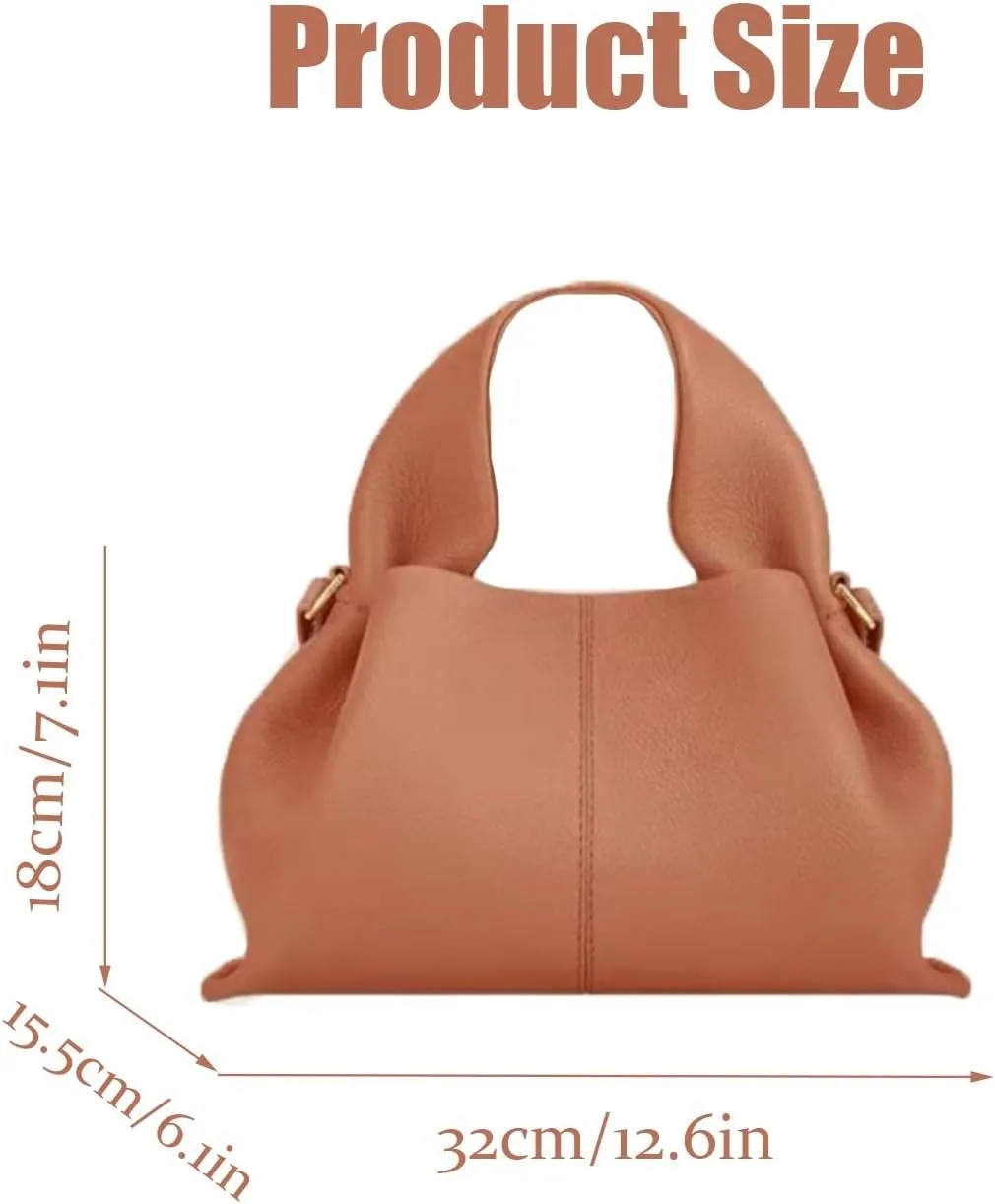 Cloud Silhouette Leather HandbagDesigner Leather Shoulder Bags, Retro Crossbody bag Purse Casual Dumpling Hobo Bag