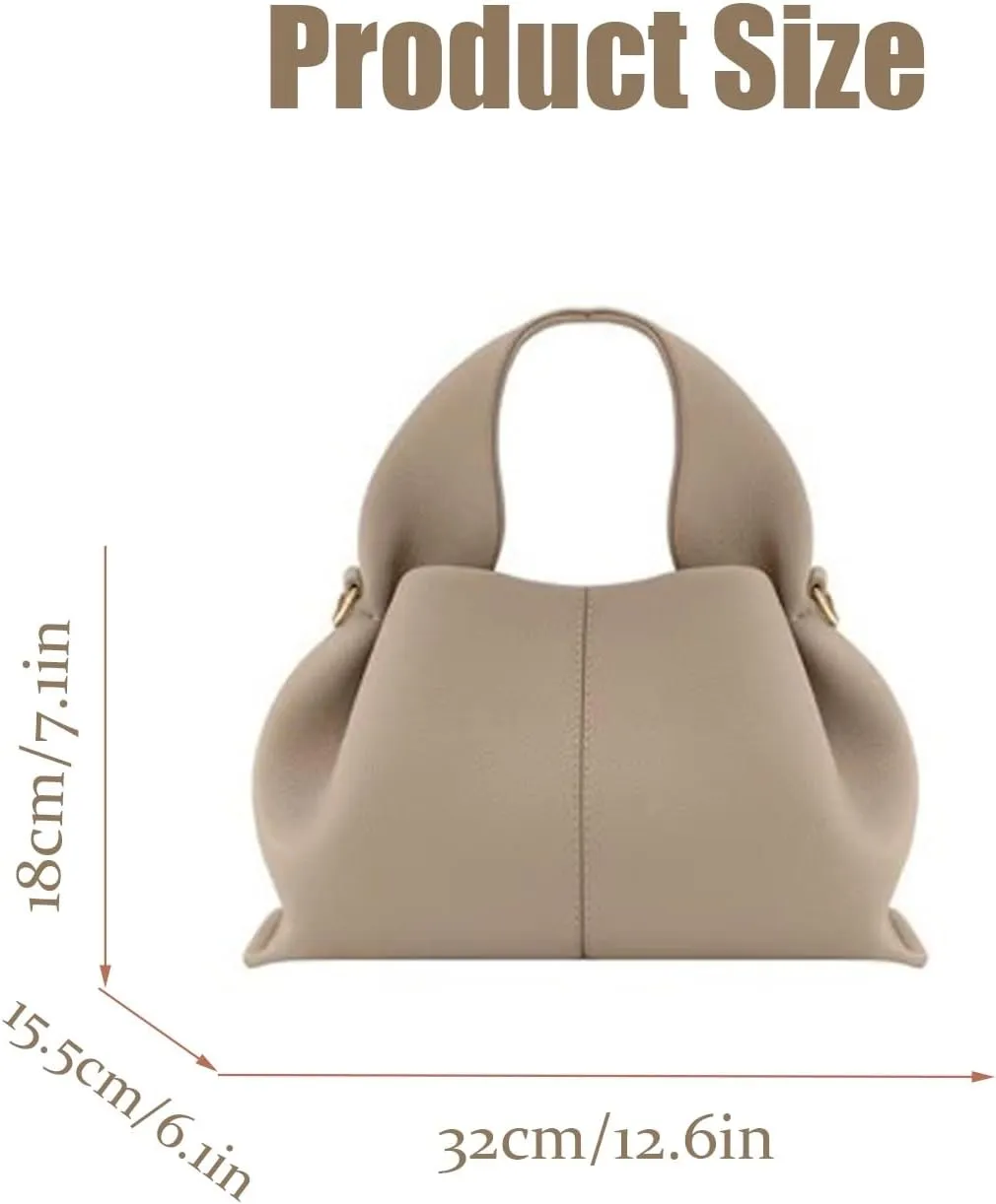 Cloud Silhouette Leather HandbagDesigner Leather Shoulder Bags, Retro Crossbody bag Purse Casual Dumpling Hobo Bag