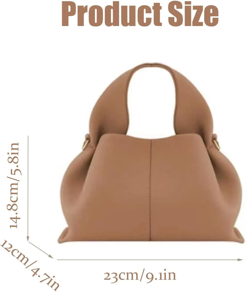Cloud Silhouette Leather HandbagDesigner Leather Shoulder Bags, Retro Crossbody bag Purse Casual Dumpling Hobo Bag