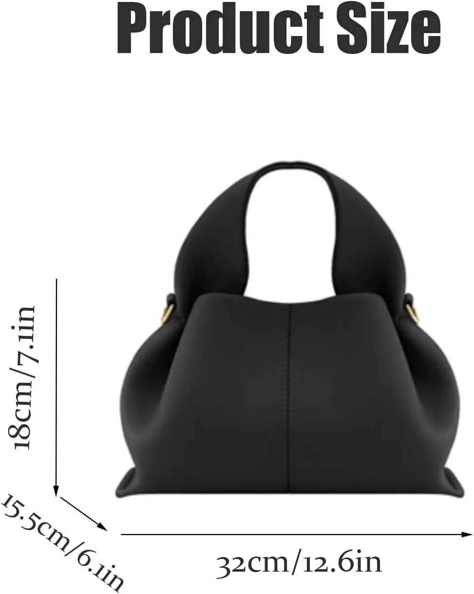 Cloud Silhouette Leather HandbagDesigner Leather Shoulder Bags, Retro Crossbody bag Purse Casual Dumpling Hobo Bag