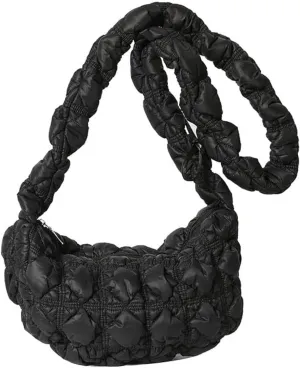 Crescent Bag Puffer Tote Bag for Women Quilted Shoulder Bags Puffy Purse Handbag Winter Down Padding Purse