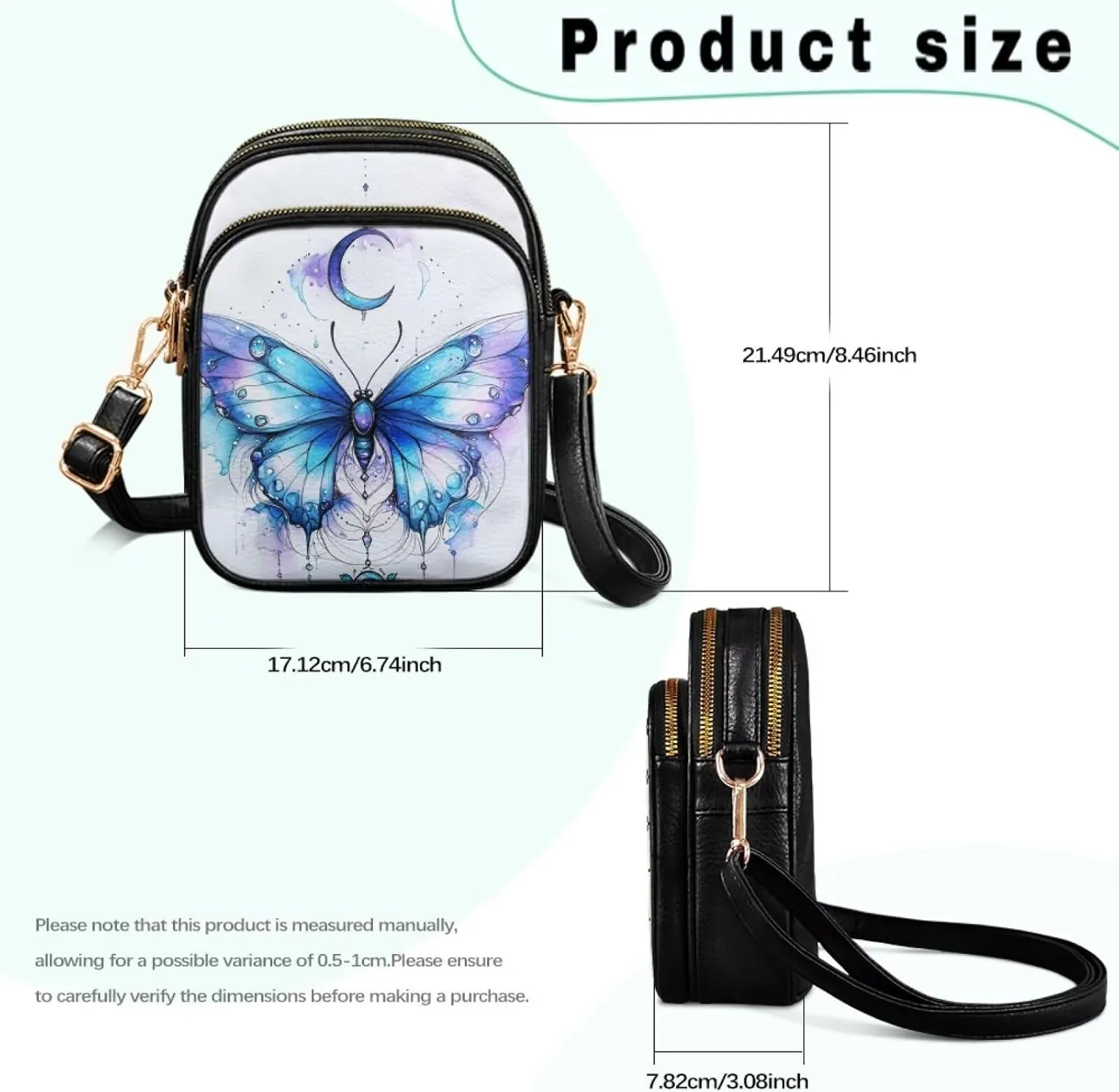 Crossbody Bags for Women Travel Small Sling Purse Leather Shoulder Bags Multi Pockets