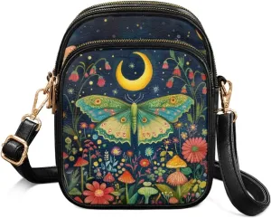 Crossbody Bags for Women Travel Small Sling Purse Leather Shoulder Bags Multi Pockets