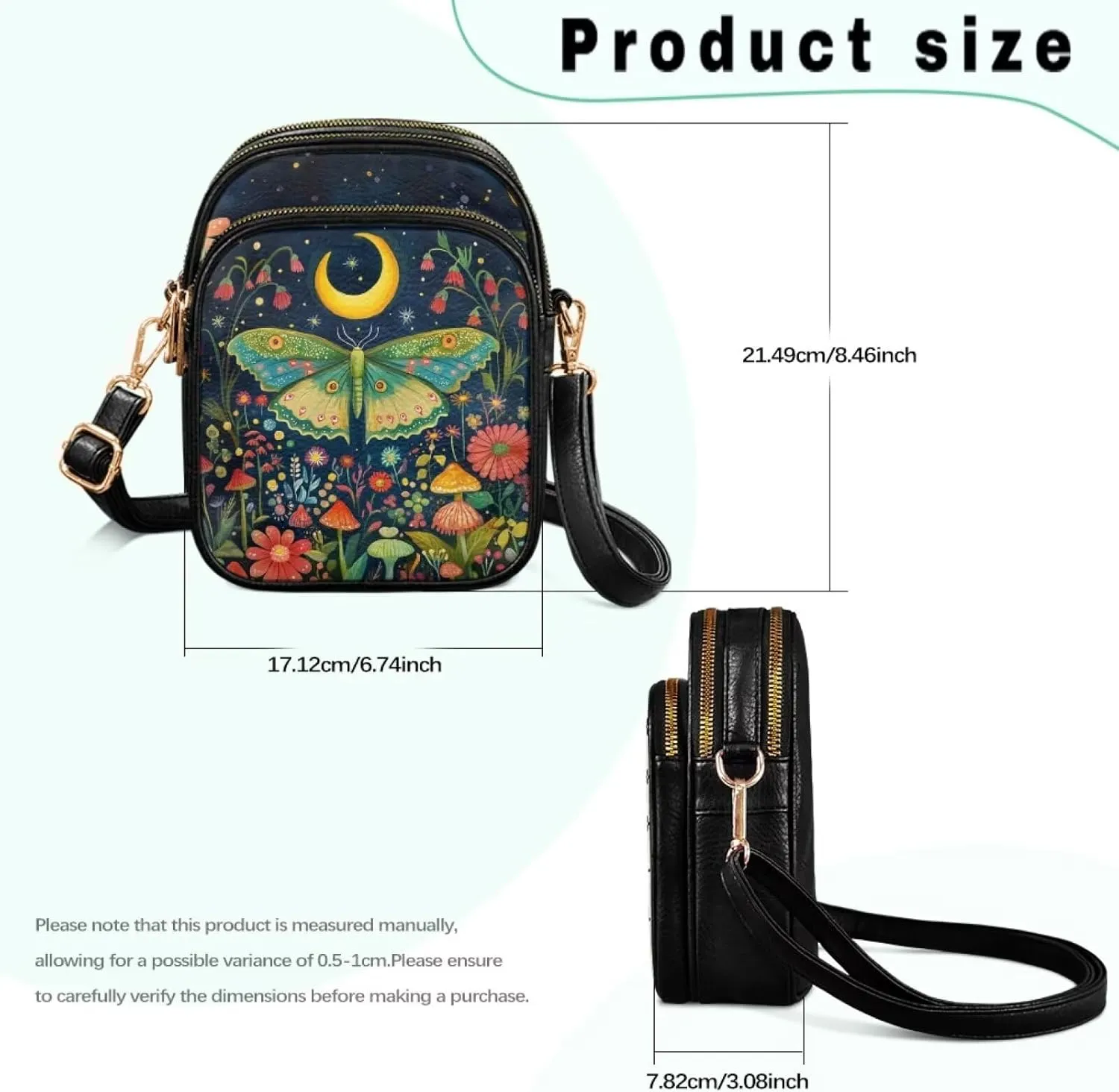 Crossbody Bags for Women Travel Small Sling Purse Leather Shoulder Bags Multi Pockets