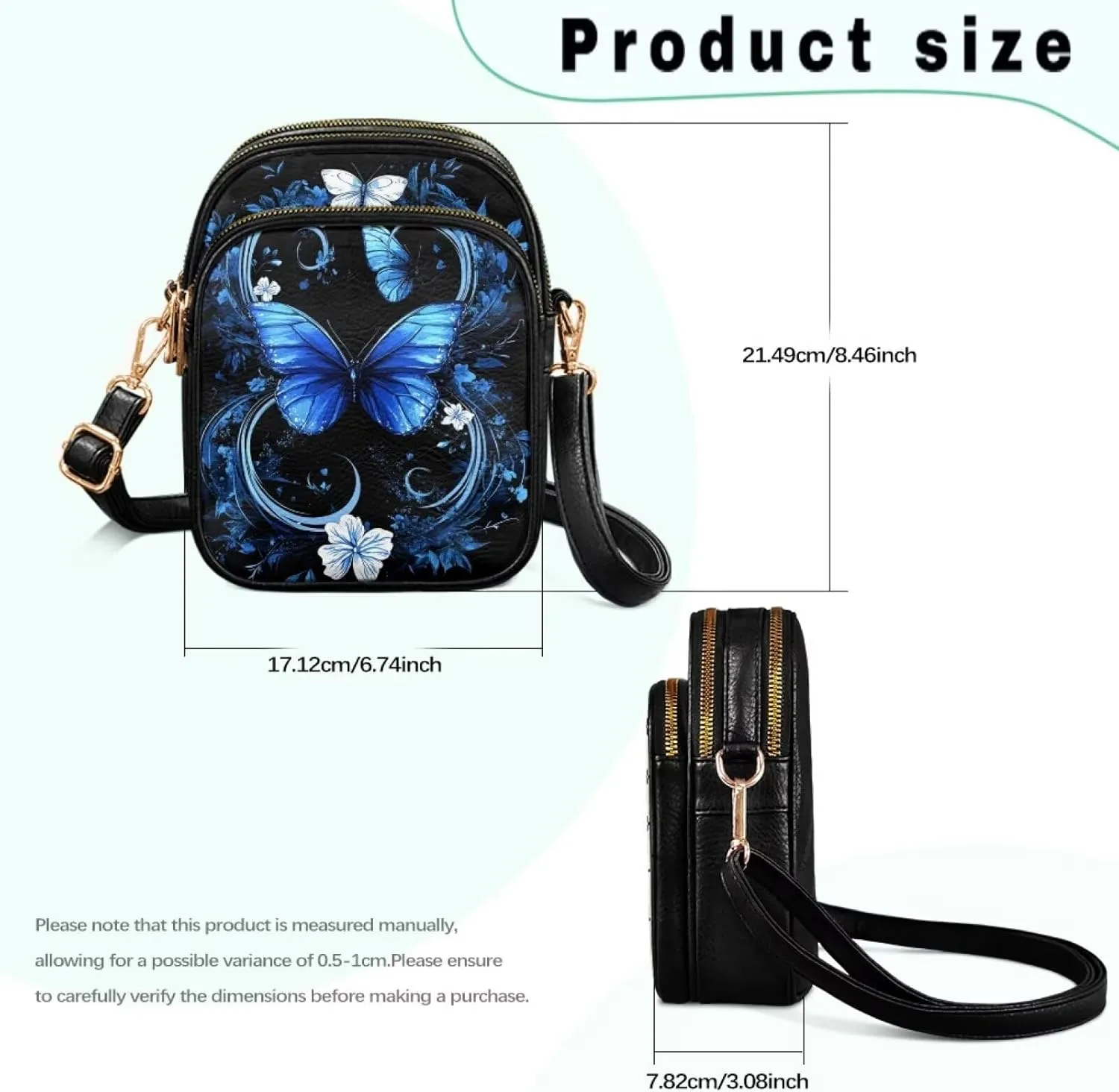 Crossbody Bags for Women Travel Small Sling Purse Leather Shoulder Bags Multi Pockets