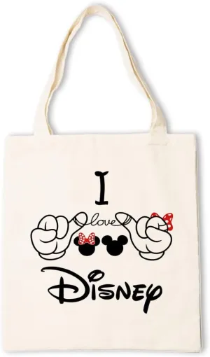 Cute Beach Travel Tote Bag, Cute Tote Bag Gift Bag Party Favor, I Love D, Cute Cartoon Canvas Totes Bags Inspired Gift, Reusable Suitable For Friendship Gifts, Casual Vacation, Shopping, Work