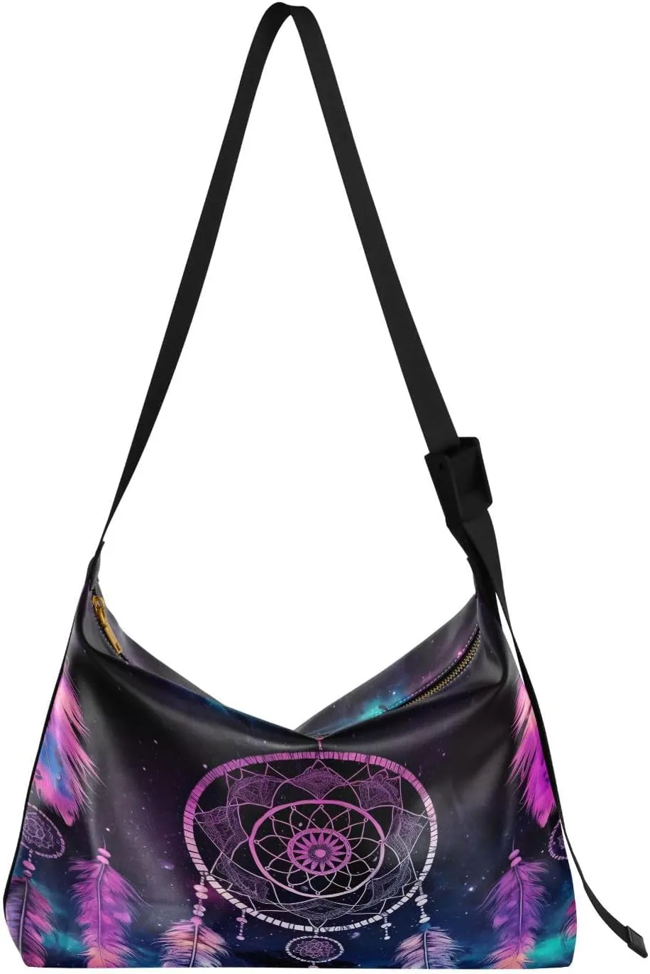 Dream Catcher Crossbody Bag Hobo Handbag Purse Fashion PU Leather Shoulder Bags for Women