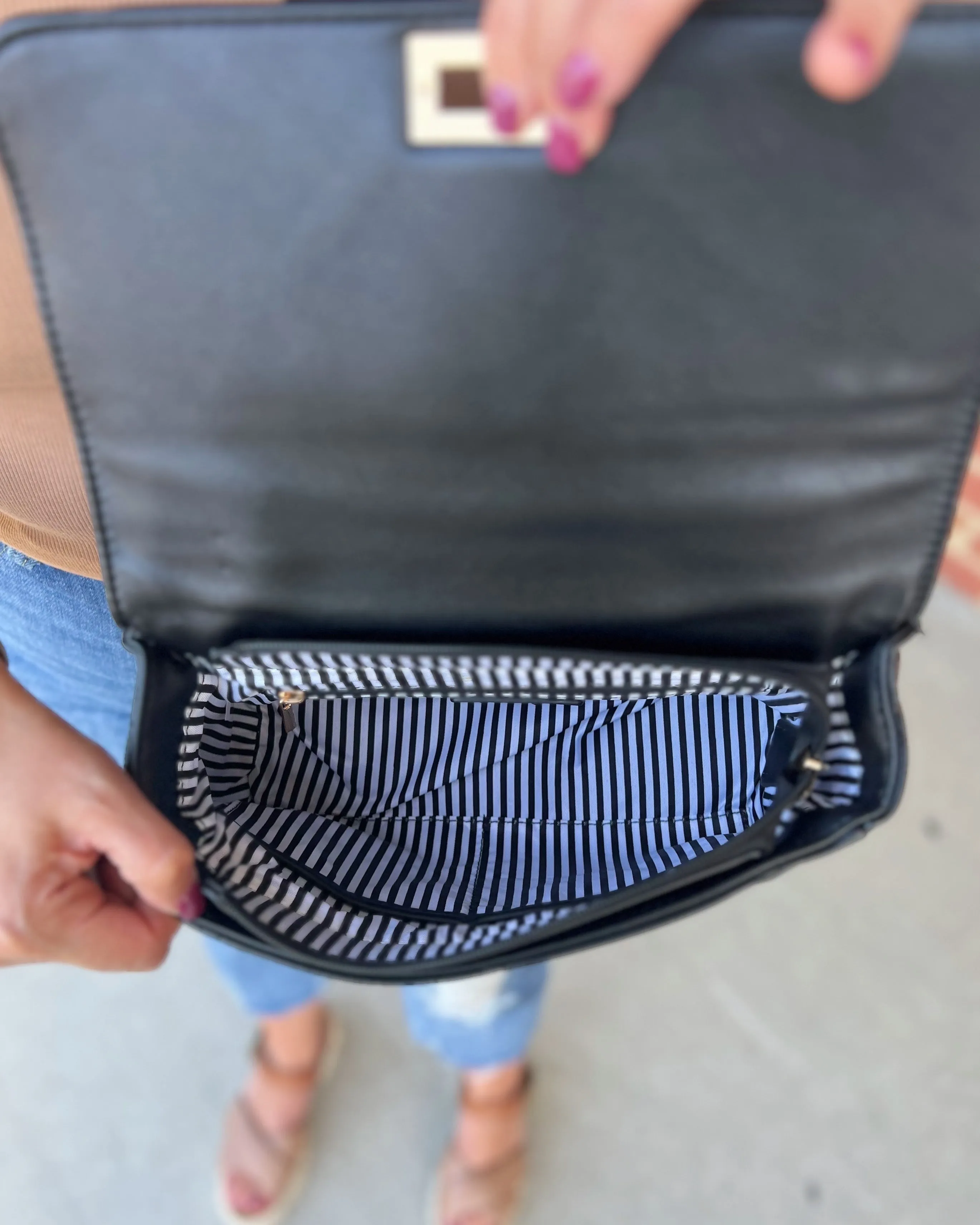 EH Quilted Crossbody Bag in Black
