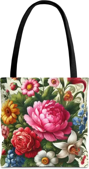 Floral Tote Bag for Women, Elegant Flower Pattern Reusable Shopping Bag, Beach Tote, Gift for Her, Travel Tote, Grocery Tote