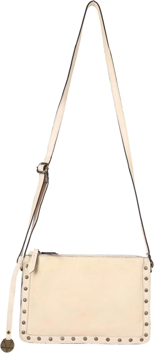 Genuine Italian Leather Boho Studded Crossbody Shoulder Bag - Stylish, Durable, & Perfect for Everyday Use for women