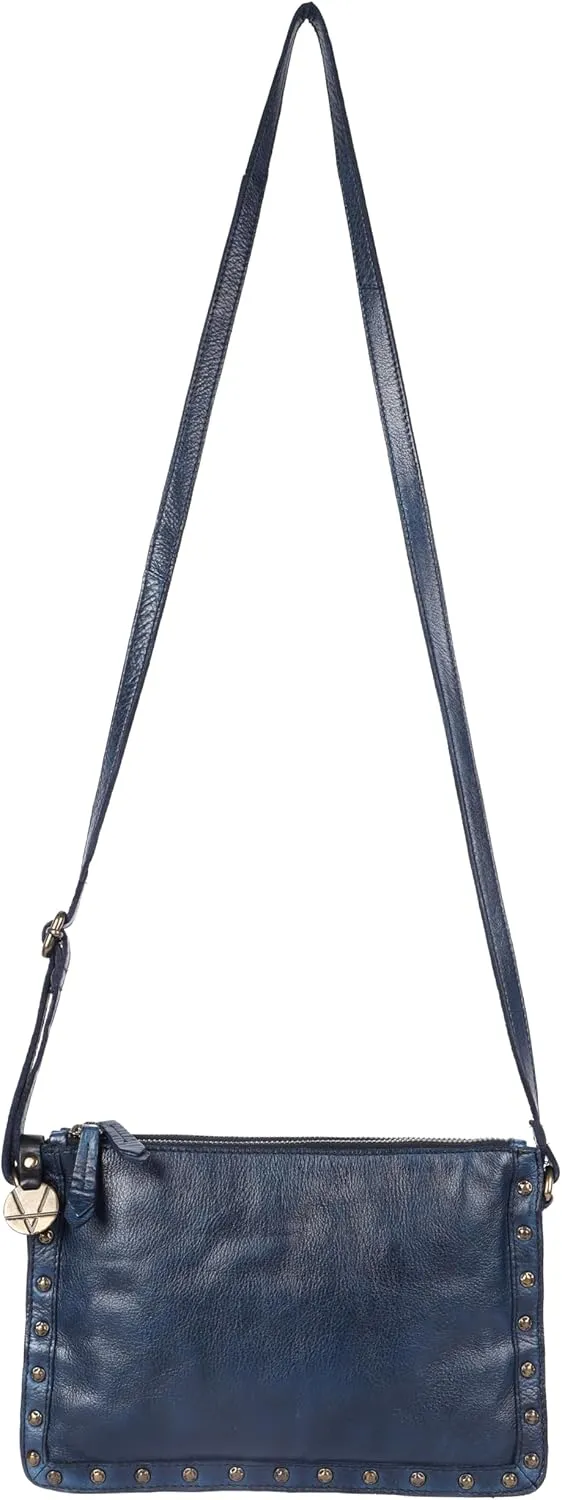 Genuine Italian Leather Boho Studded Crossbody Shoulder Bag - Stylish, Durable, & Perfect for Everyday Use for women
