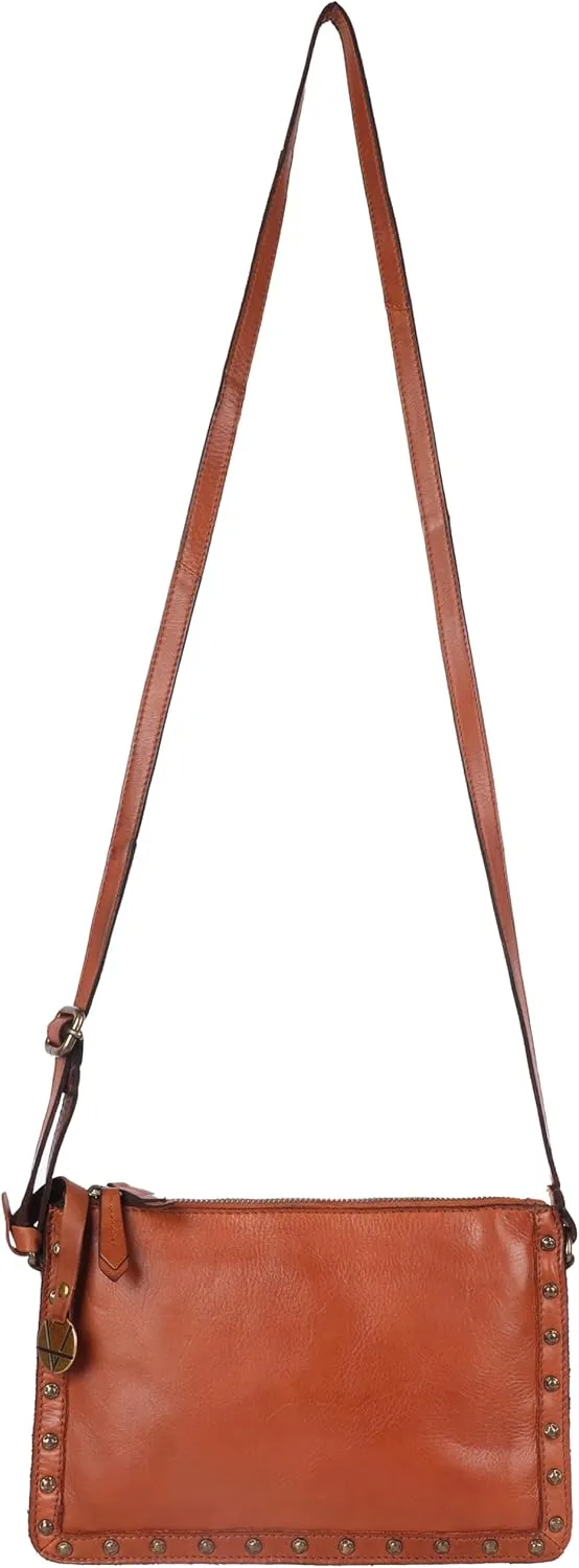 Genuine Italian Leather Boho Studded Crossbody Shoulder Bag - Stylish, Durable, & Perfect for Everyday Use for women