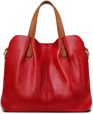 Genuine Leather Tote Bag for Women, Women's Leather Shoulder Bags Purses Satchel Handbags for Daily