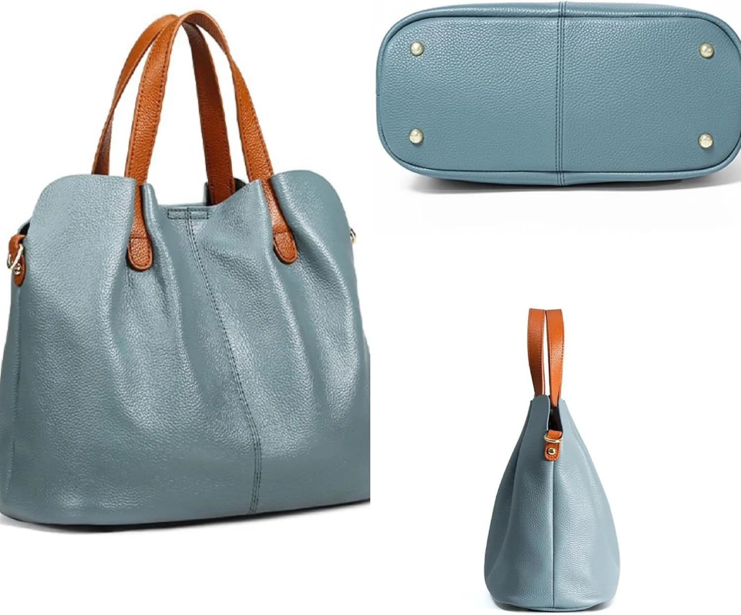 Genuine Leather Tote Bag for Women, Women's Leather Shoulder Bags Purses Satchel Handbags for Daily