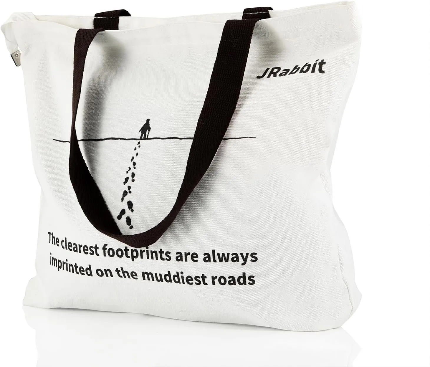 JRabbit Canvas Tote Bag for Women, White Everything Tote Bag, Reusable Tote Bag, Tote Bag for Grocery, Tote Bag for Shopping