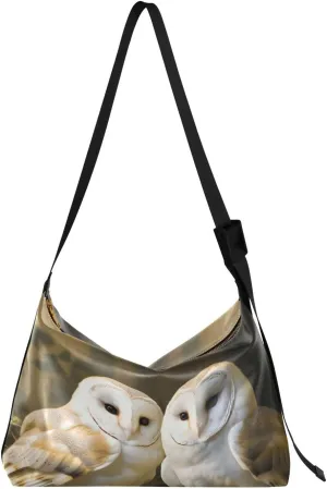 Kigai Barn Owls Crossbody Bag Hobo Handbag Purse Fashion PU Leather Shoulder Bags for Women