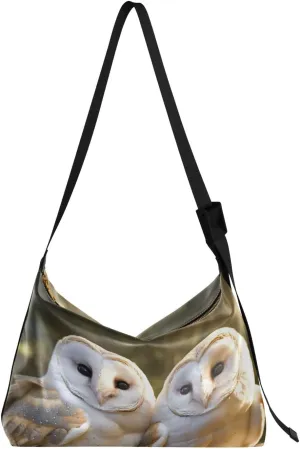 Kigai Barn Owls Crossbody Bag Hobo Handbag Purse Fashion PU Leather Shoulder Bags for Women