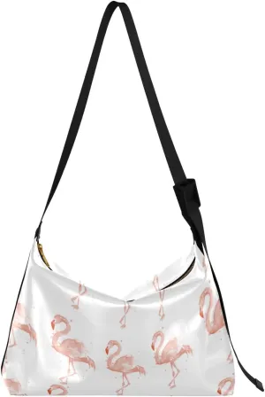 Kigai Flamingo Pink Crossbody Bag Hobo Handbag Purse Fashion PU Leather Shoulder Bags for Women