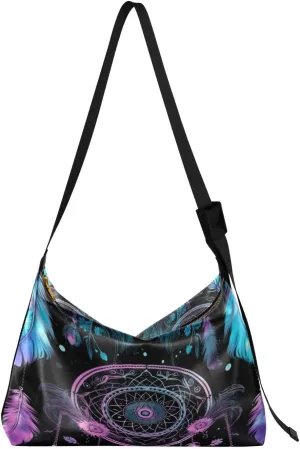 Kigai Purple Dream Catcher Crossbody Bag Hobo Handbag Purse Fashion PU Leather Shoulder Bags for Women
