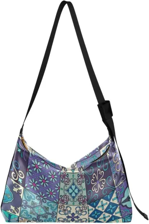 Kigai Talavera Caramic Pattern Crossbody Bag Hobo Handbag Purse Fashion PU Leather Shoulder Bags for Women