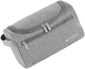 L & FY Portable Toiletry Bag For Men, Small Shaving Travel Bag,Dopp Kits For Toiletries, Travel Accessories, Essentials (Grey)