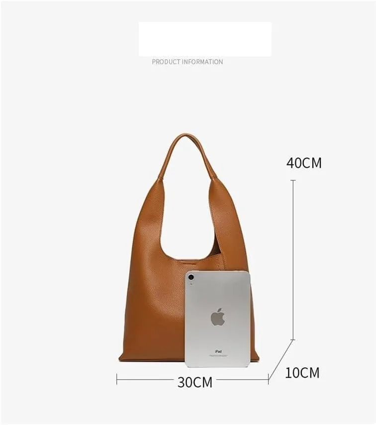 Ladies' Fashion Retro Underarm Bag Solid Color Soft Face Handheld Shoulder Bag Including Inner Bag(Brown)