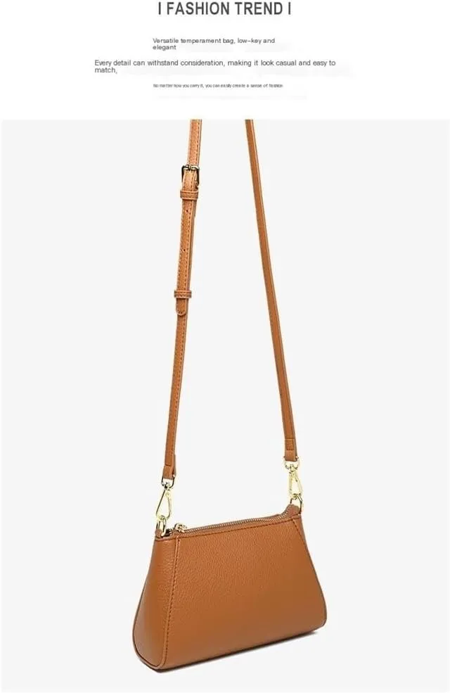 Ladies' Fashion Retro Underarm Bag Solid Color Soft Face Handheld Shoulder Bag Including Inner Bag(Brown)