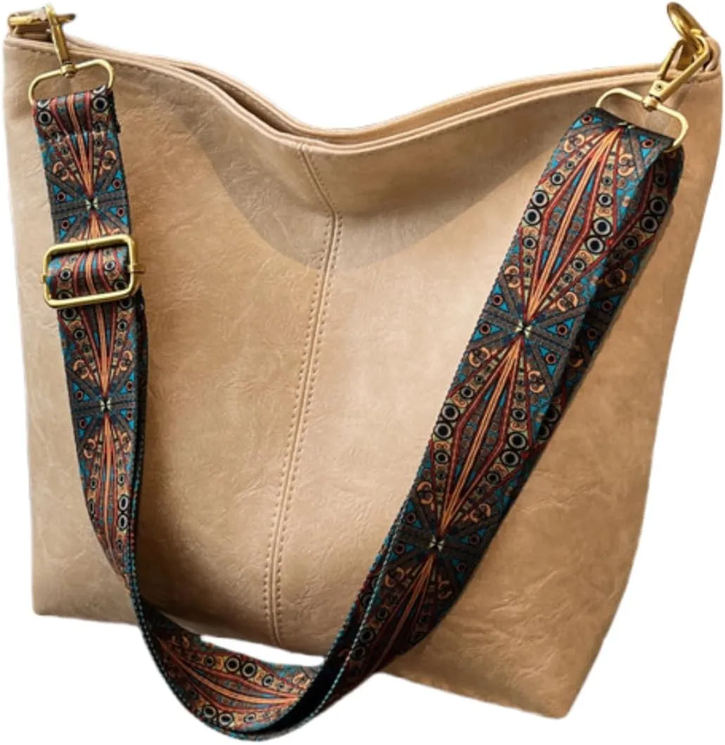 Large Capacity Bucket Bag-Work Tote Bag with Broad Shoulder Strap and Smooth Zipper,Perfect for Work Shopping