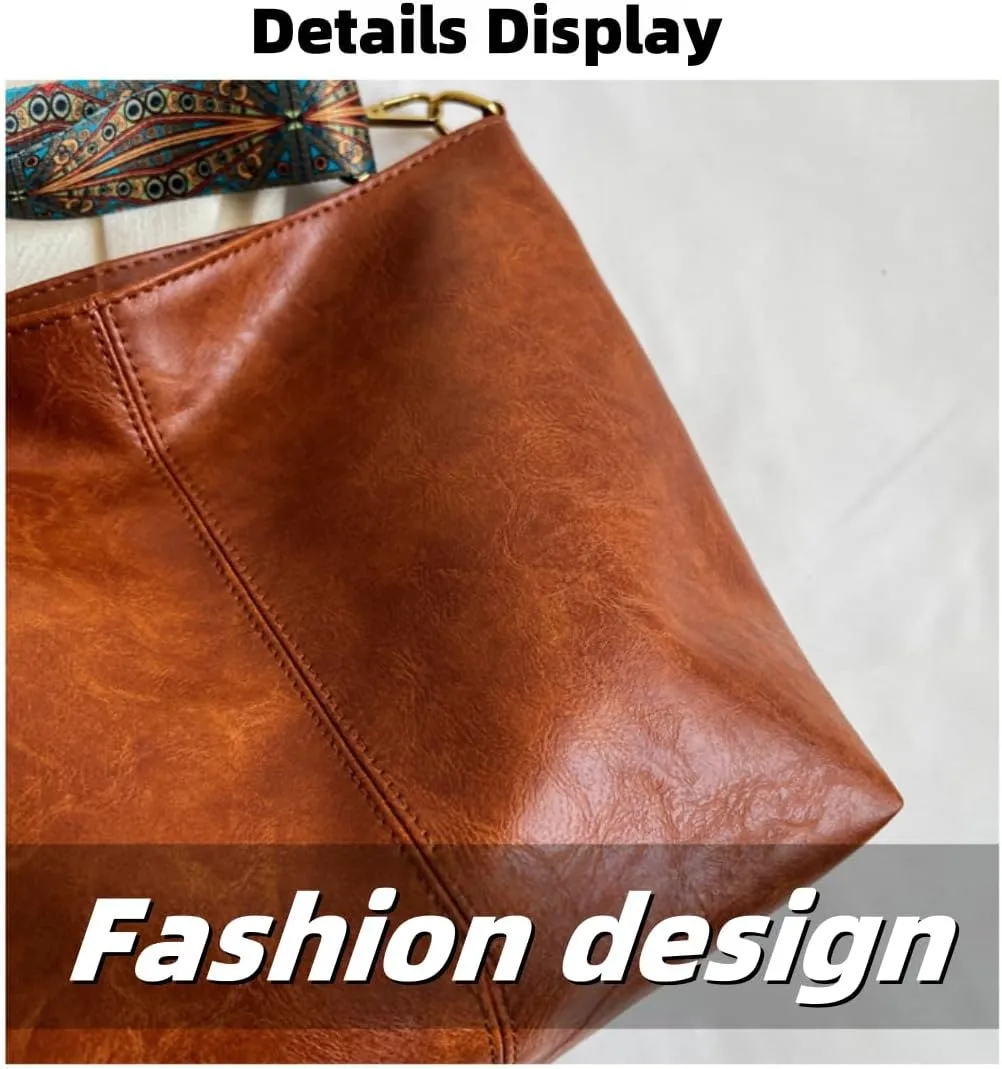 Large Capacity Bucket Bag-Work Tote Bag with Broad Shoulder Strap and Smooth Zipper,Perfect for Work Shopping